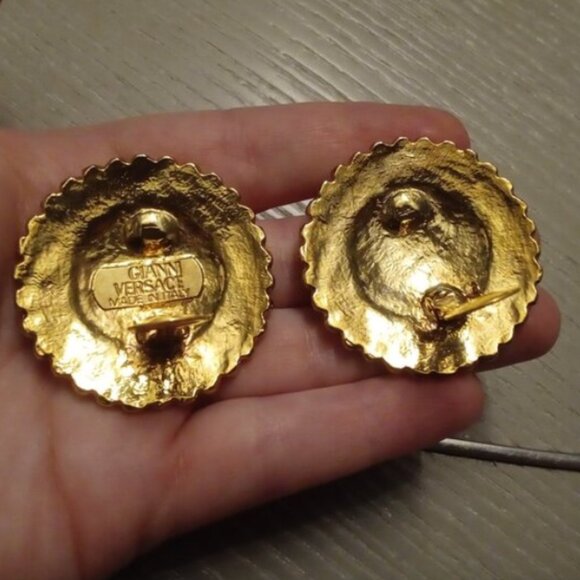 Gianni VERSACE JUMBO Vintage Crystal 💎✨ Clip-On Earrings - Picture 15 of 15